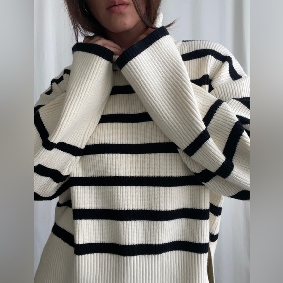 SYLVIE STRIPED SWEATER π β In Cream - Picture 8 of 10